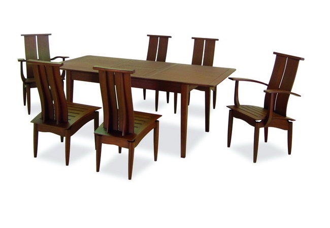 ชุดโต๊ะอาหารทำจากไม้เนื้อแข็งสามารถขยายขนาดโต๊ะได้ APOLLO EXTENSION TABLE DINNING SET